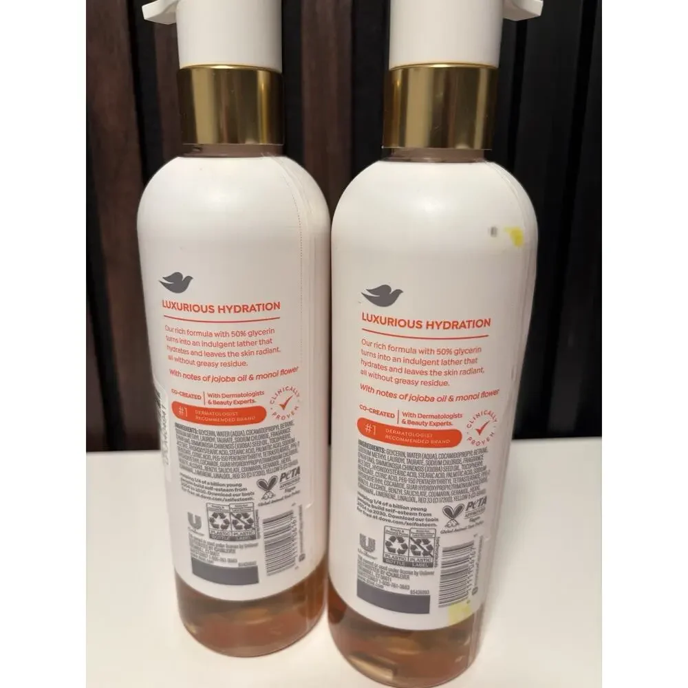 2x Dove Oil Body Wash Serum + Radiance with 50% Glycerin Serum 15.3 Fl Oz Ea New